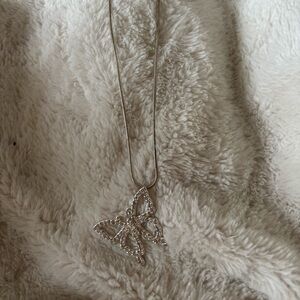 Elegant Silver Butterfly Pendant Necklace. Never worn